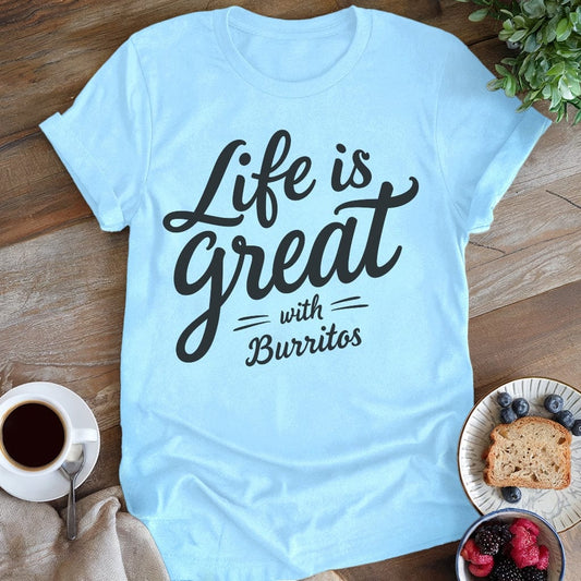 wearyourapron Life is Great T-Shirt T-Shirt Light Blue / S