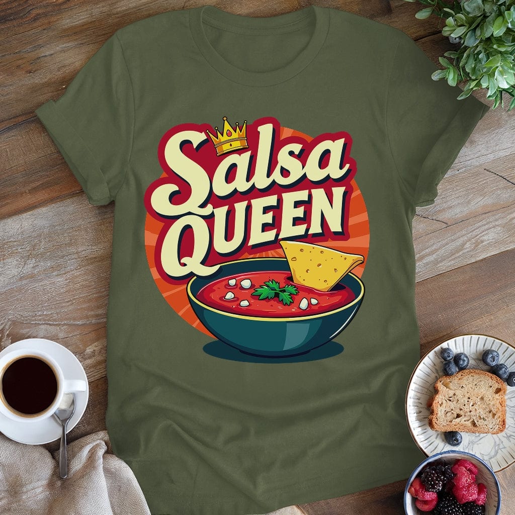 wearyourapron Salsa Queen T-Shirt T-Shirt Military Green / S